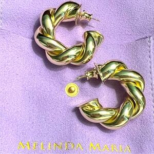 Melinda Maria Gold Twisted Hoop Earrings